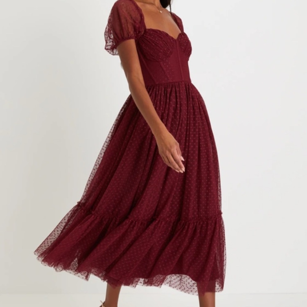 Elegant Burgundy Dress